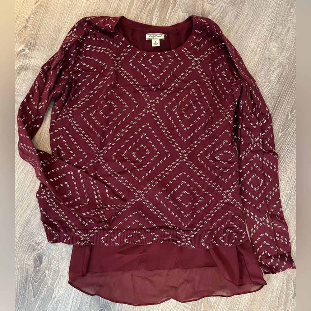 Burgundy & Gold Sweater
